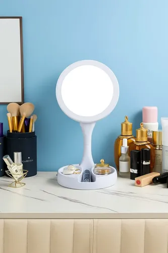 Espejo Redondo Led De Maquilla Con Luz Fría Usb/batería