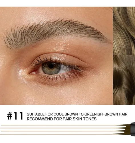 Lápiz Microblading Vegano Taupe 2 Pack Con 2 Brochas