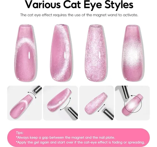 Set Cat Eye Peacecolor 6 Esmaltes Gel Con Efecto Magnético