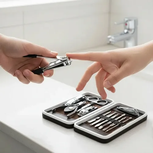 Set Manicura Pedicura Estuche 12 Piezas Dehuka Alicate Tijera Lima