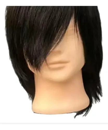 Cabeza Maniquí Peluquería Para Práctica De Corte Masculino Negro