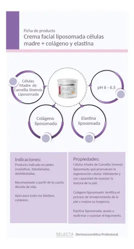 Crema Facial Antiedad Selecta Células Madre Hidratante Rostro Cuello