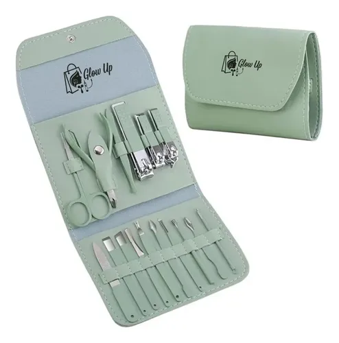 Kit Manicura Pedicura 16p Acero Inoxidable Estuche Portátil