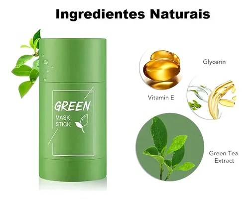 Máscara de té verde en barra Limpieza de piel Puntos negros Manchas Tipo de piel seca