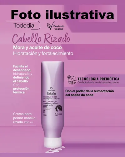 Rep Crema P Peinar Cab Rizado Mora Oleo Coco Tododia Natura