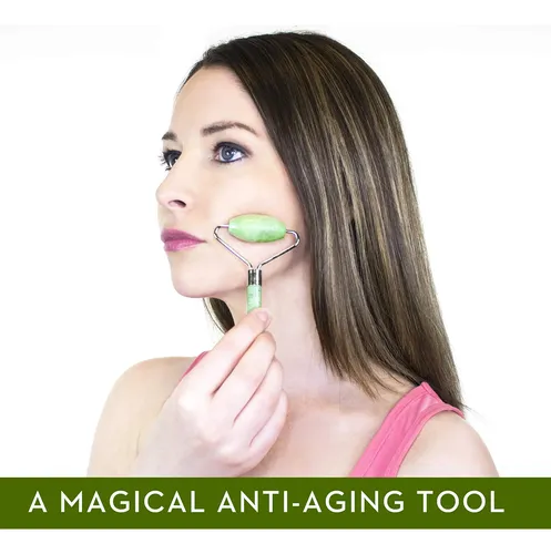 Juego De Rodillos De Jade Para Masaje Facial Antienvejecimie
