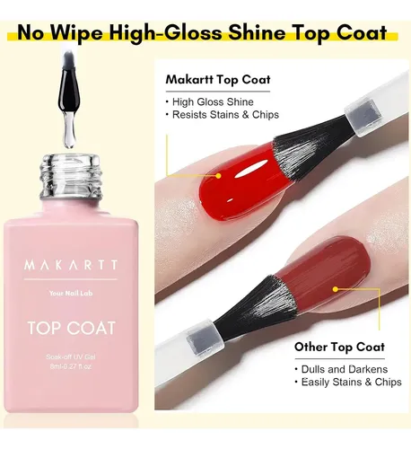 Kit De Base Y Top Coat De Gel Makartt 2pcs 8ml