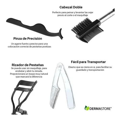 Kit X7 Cuidado Cejas Pestañas Cepillo Peine Perfilador Ceja