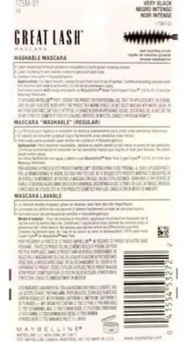 Rímel Maybelline Great Lash, Very Black, Pack 4