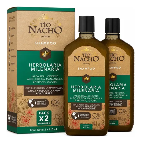Pack X2 Tio Nacho A/caida  Herbolaria Milenaria 415ml