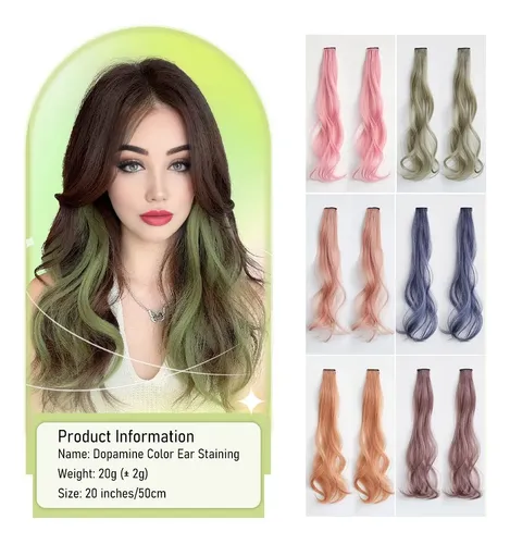 Set De 2 Extensiones Sintéticas De Pelo Rizado De Colores De