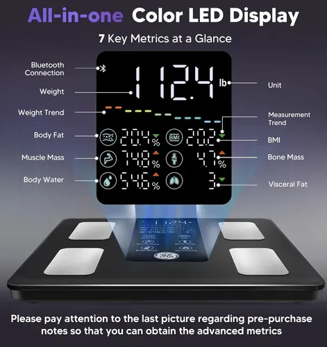 Báscula Ge Inteligente: Peso, 8 Electrodos, Bt Ge-s8 Negro