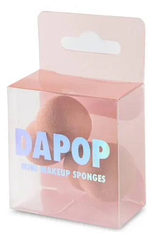 Mini Makeup Sponges Dapop- 2 Esponjas Libres De Latex Rosa Claro Mediana