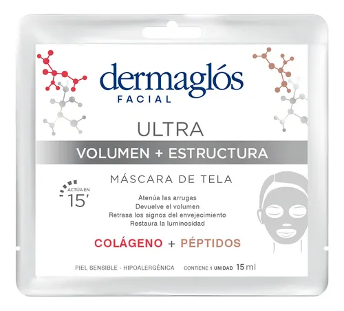 Mascarilla Facia Tela Dermaglos Ultra Volumen + Estructura