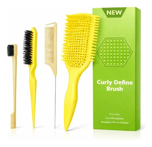 Set De Cepillos Desenredantes Fjmyrxy Para Cabello Rizado (a
