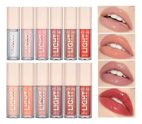 Set De Brillo Labial Hidratante Efecto Espejo 6 Tonos Perlad