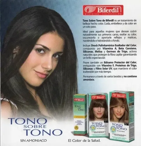 Tintura Coloración Biferdil Tono Sobre Tono Kit Sin Amoniaco Tono Nº5.6 Castaño Claro Rojizo