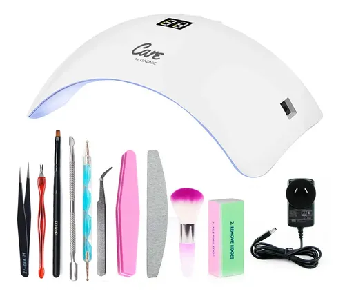 Cabina de uñas care by Gadnic 18w lampara y kit completo blanco semipermanentes gel manos pies