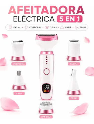 Depiladora Eléctrica 5 En 1 Facial Y Corporal Con Carga Usb