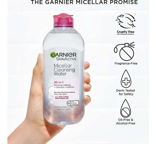 Agua Micelar Garnier 400ml, Limpiador Facial Vegano, 2