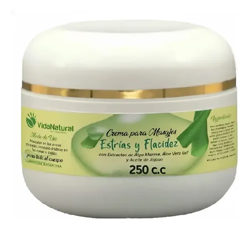 Crema Para Masajes Antiestrías Antiflacidez Vida Natural