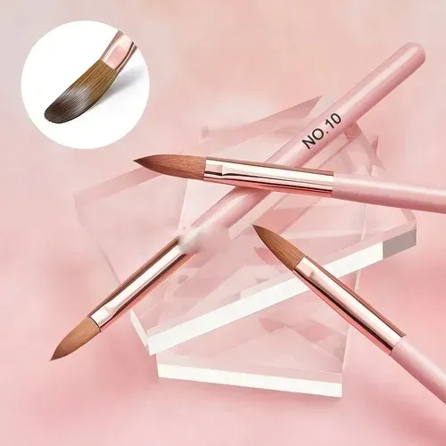 Z Set 6 Pinceles Para Decoración De Uñas Acrílicas Rosa H