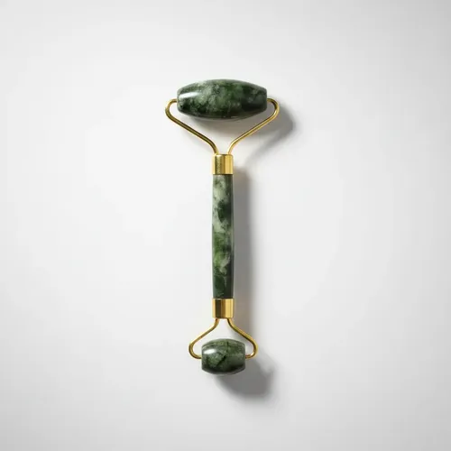 Roller Doble Jade Natural Masajeadores Facial Piedra Rodillo