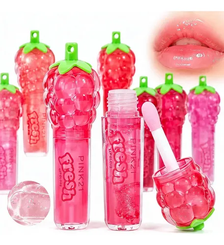 Gloss Labial Pink21 Fresh Frutilla Hidratante Brillo Labios