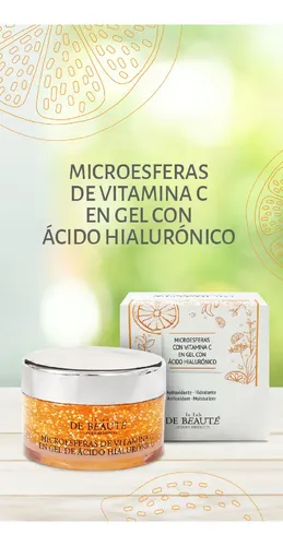 Microesferas Vitamina C En Gel Con Ácido Hialurónico X 50g Momento de aplicación Día/Noche Tipo de piel Todo tipo de piel