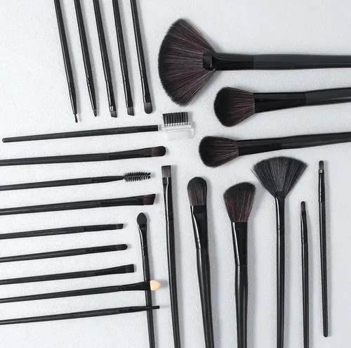 Set Brochas Maquillaje Profesional JM-once 24 Piezas Sintéticas Estuche Negro