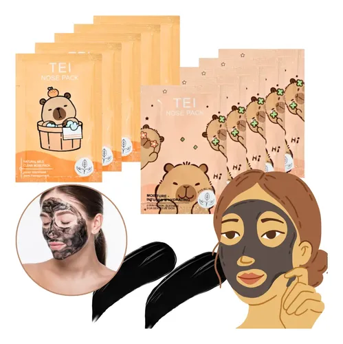 Mascarilla Peel Off X10 Elimina Puntos Negros Capibara Tei