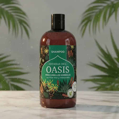 Shampoo para Cabellos Normales con Aloe Vera y Hamamelis Hierbas del Oasis 500ml