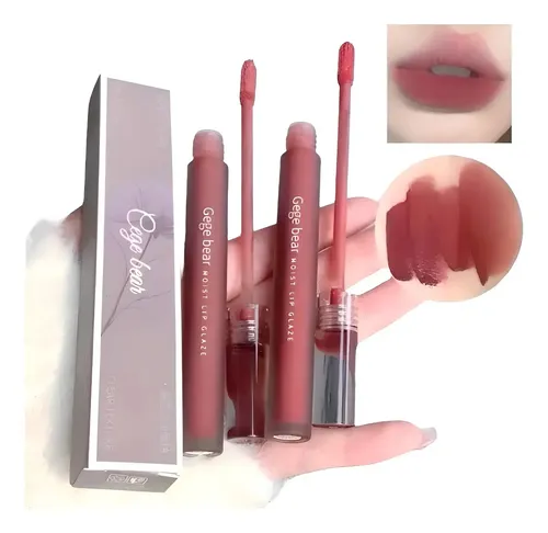 Set X6 Labial Crystal Matte Velvet Moist Lip Glaze Gege Bear Set X6 Labiales