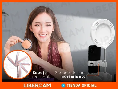 Espejo Selfie Porta Celular Luz Led Ring Light Usb Maquillaj