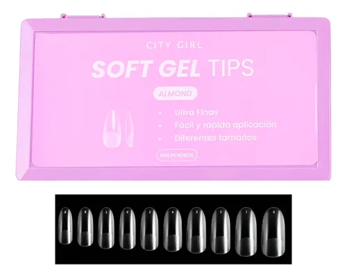 Tips City Girl Soft Gel Uñas Postizas Press On Prelimadas