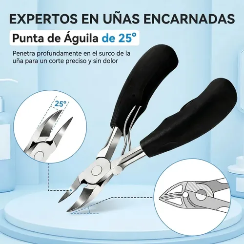 Cortauñas Para Uñas Gruesas Y Encarnadas, Kit 3 Piezas