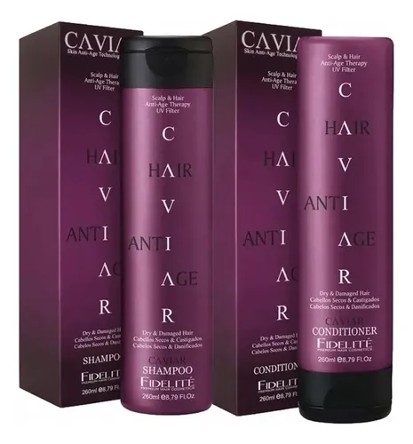 Kit Fidelite Caviar Shampoo Acondicionador Secos260 Morado