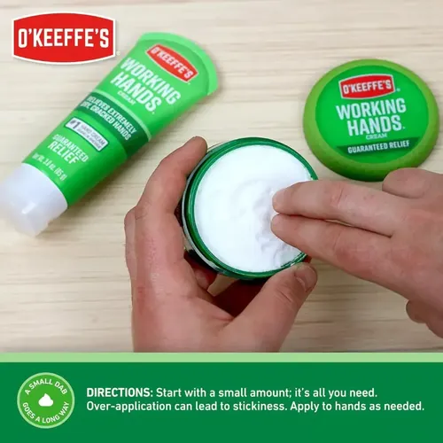 O’Keeffe’s Working Hands 96 g | Crema Reparadora para Manos Secas y Agrietadas, Hipoalergénica y Sin Fragancia, Hidrata Profundamente, Repara Grietas y Restaura la Suavidad Desde el Primer Uso