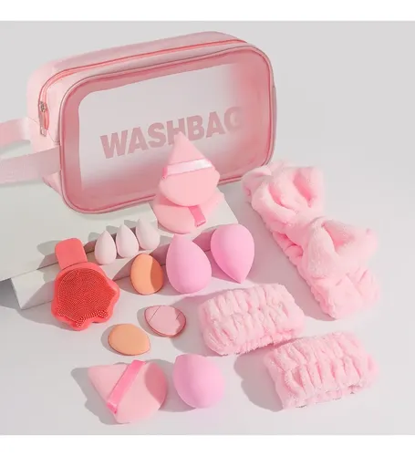 Set De Bolsa De Viaje Rosa Con Forma De Huevo De Hojaldre