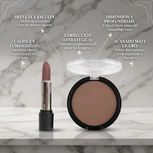 Set Maquillaje Bronzer Y Contorno De Rostro Define Y Esculpe