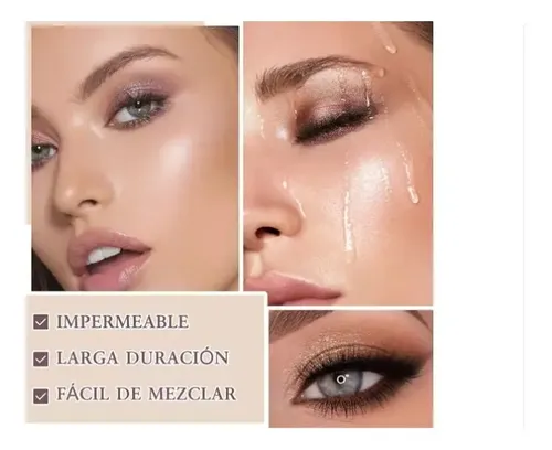 Sombra De Ojos 12 Tonos Satinados Maquillaje Larga Duración