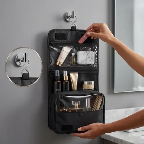 Necesaire Organizador Colgante Impermeable de Viaje para Cosméticos y Maquillaje