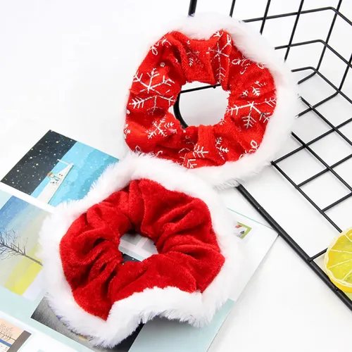 Anillos De Pelo Navideños De Franela Para Mujer 2pcs