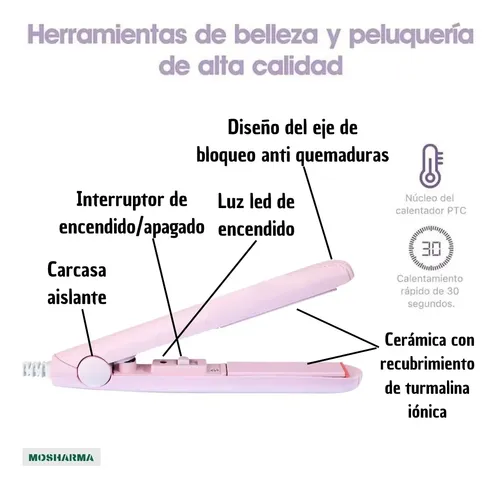 Planchita de pelo mini MOSHARMA Planchas de pelo Mini plancha portátil colores surtidos