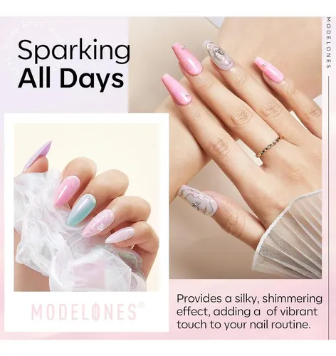 Modelones Pearl Glitter Gel Top Coat 0.33 Fl Oz