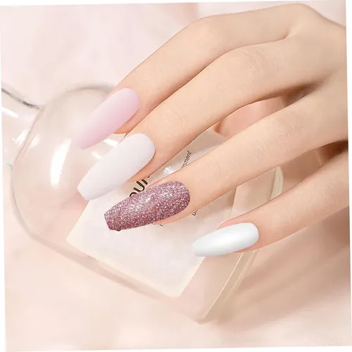 Kit De Uñas En Polvo De 4 Colores, 10 Unidades/set 4 Colors (white,light Pink,pale Pink,rose Glitter)