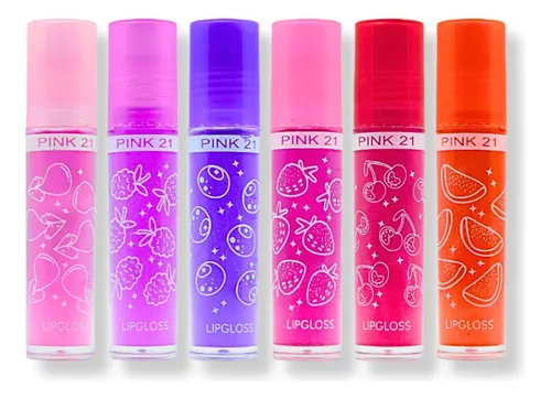 Labial Lip Gloss Bálsamo Oil Con Glitter Brillante Love