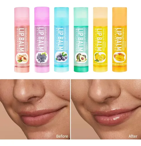 Set Bálsamo Labial Hidratante Frutal M153-6 Pcs/set