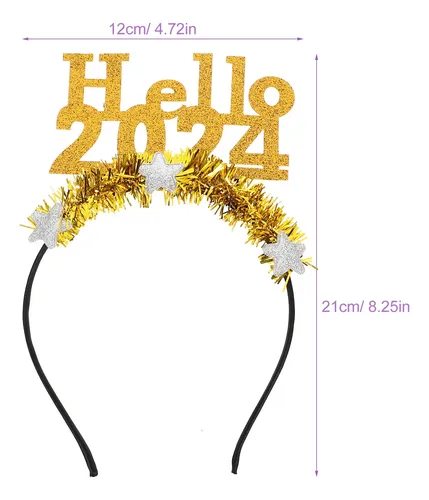 Golden 2024 New Year Party Hairband Festive Star Headband