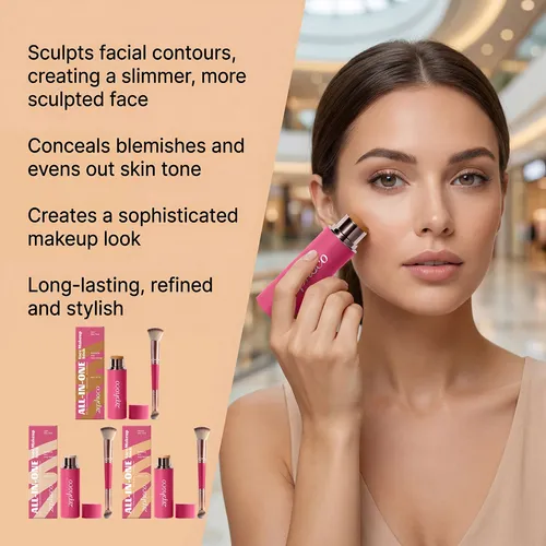 Barra De Maquillaje Multifuncional Zephoco, Acabado Natural,